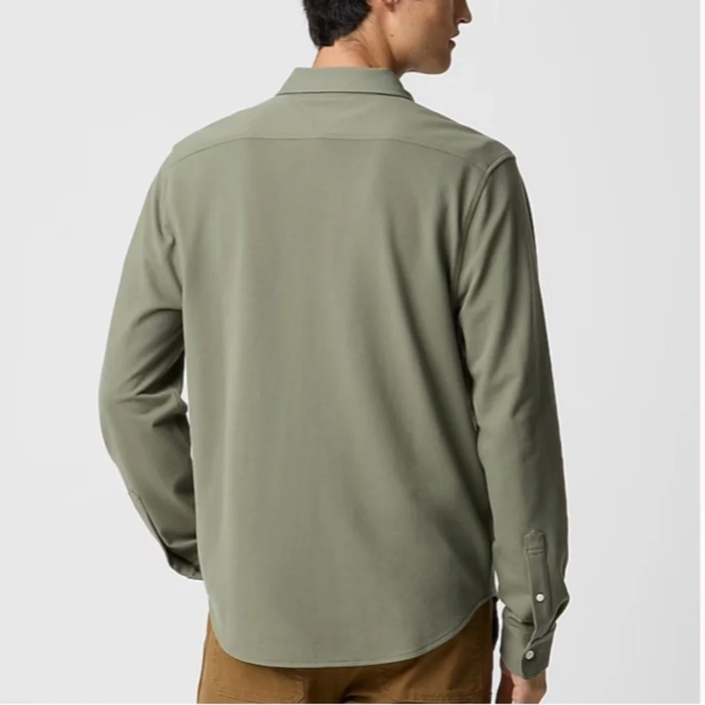 J crew sycamore green Flex piqué shirt
